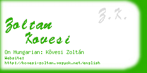 zoltan kovesi business card