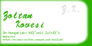 zoltan kovesi business card